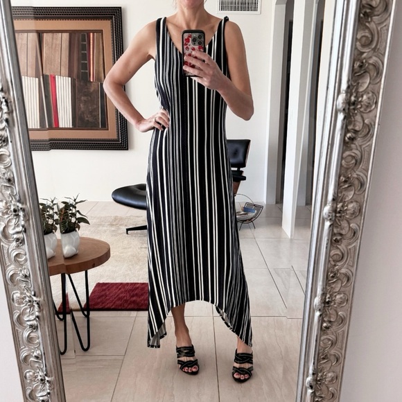 TOMMY BAHAMA ANOCHE SLEEVELESS STRIPE SHIFT HI-LOW MAXI DRESS STRIPED SIZE S - Picture 3 of 10